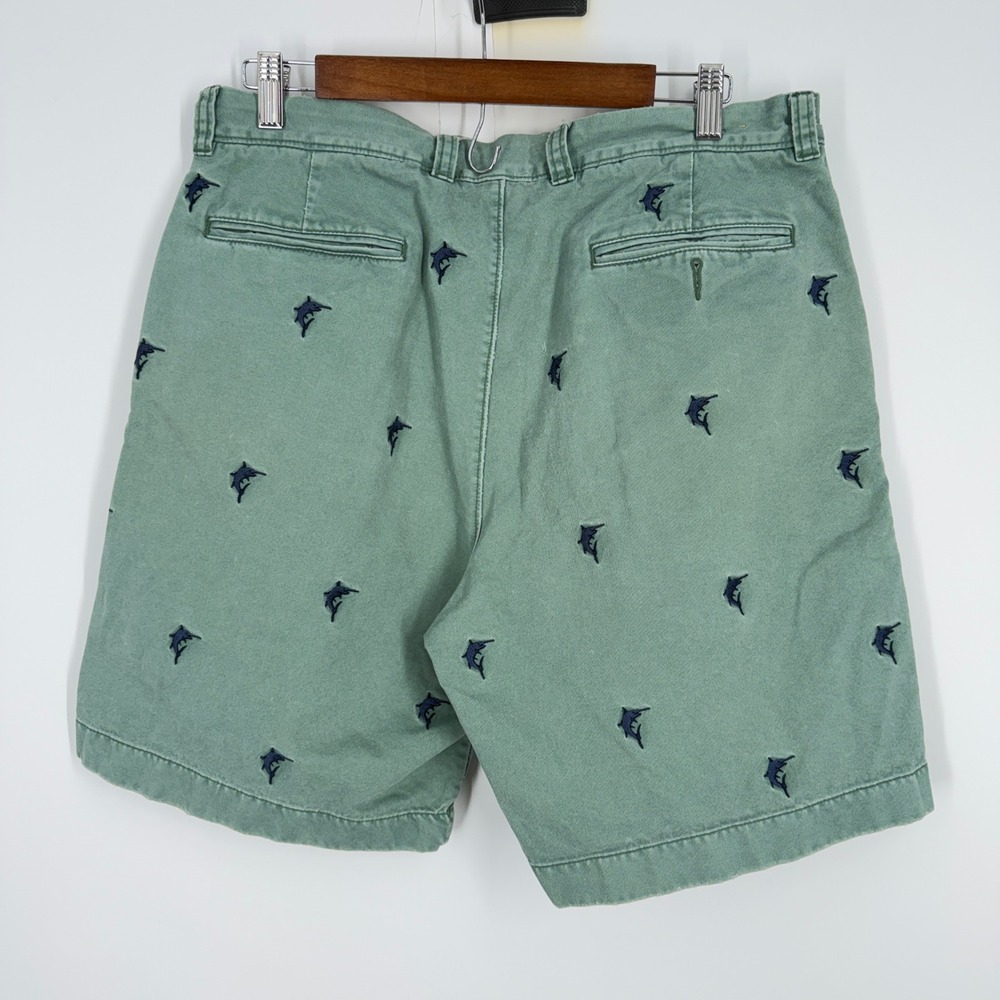 J.Crew Mens Broken-In Chino Shorts Sage Green Marlin Embroidered Size 34 Regular - Picture 7 of 11